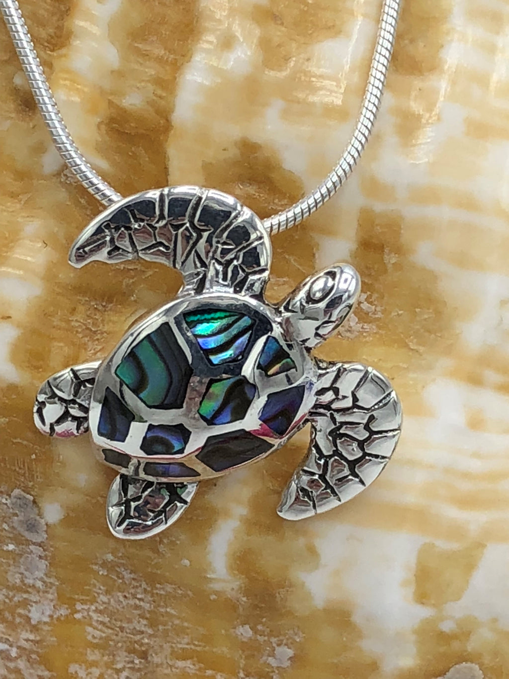 Abalone Sea Turtle in sterling silver