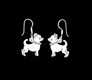 Chihuahua earrings in Sterling Silver