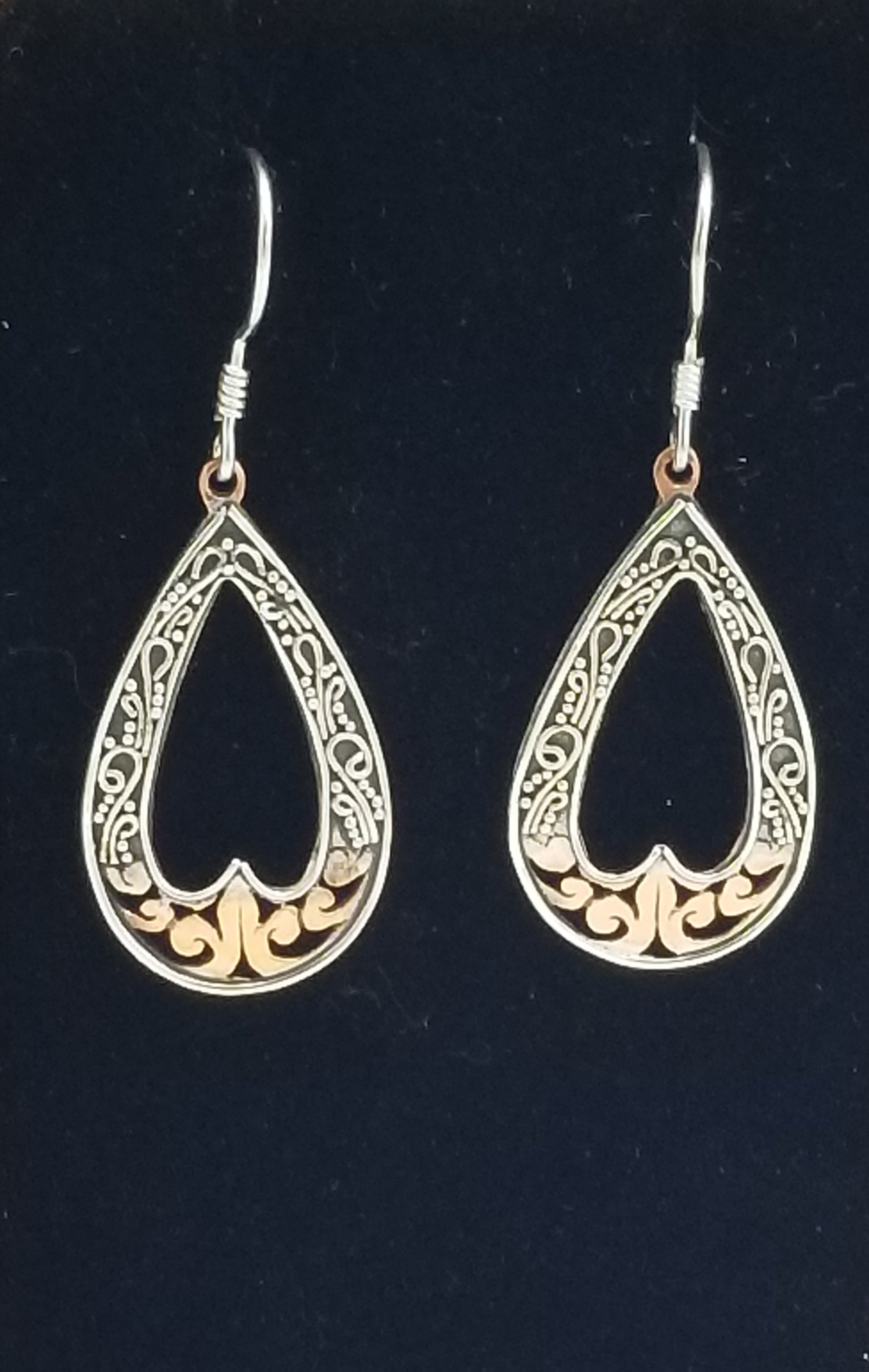 Sterling Silver  earrings - Silver or two tone with copper