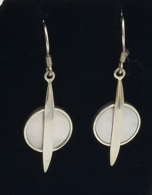 Sterling Silver earrings with Coral or Mother of pearl