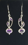 Sterling silver 3 stone drop earrings