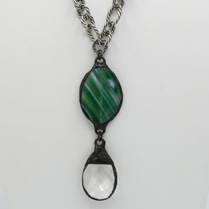 Crystal and Green Pendant necklace
