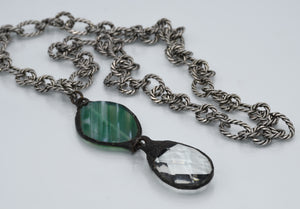 Crystal and Green Pendant necklace
