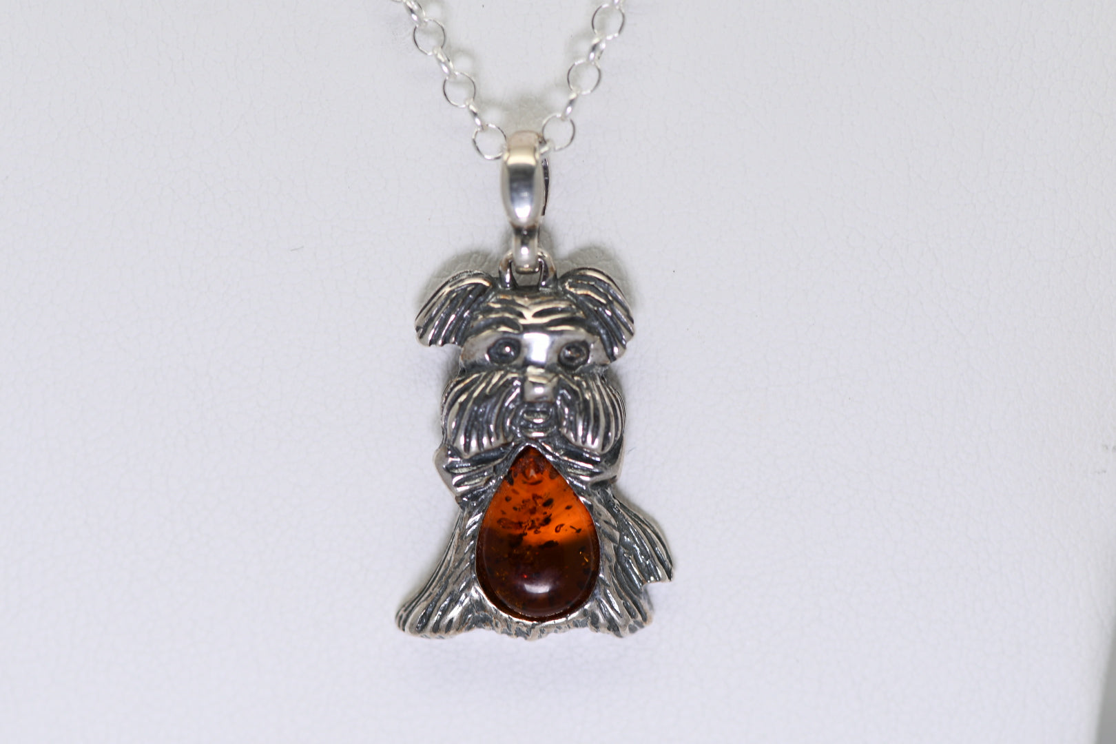 Baltic Amber Dog pendant