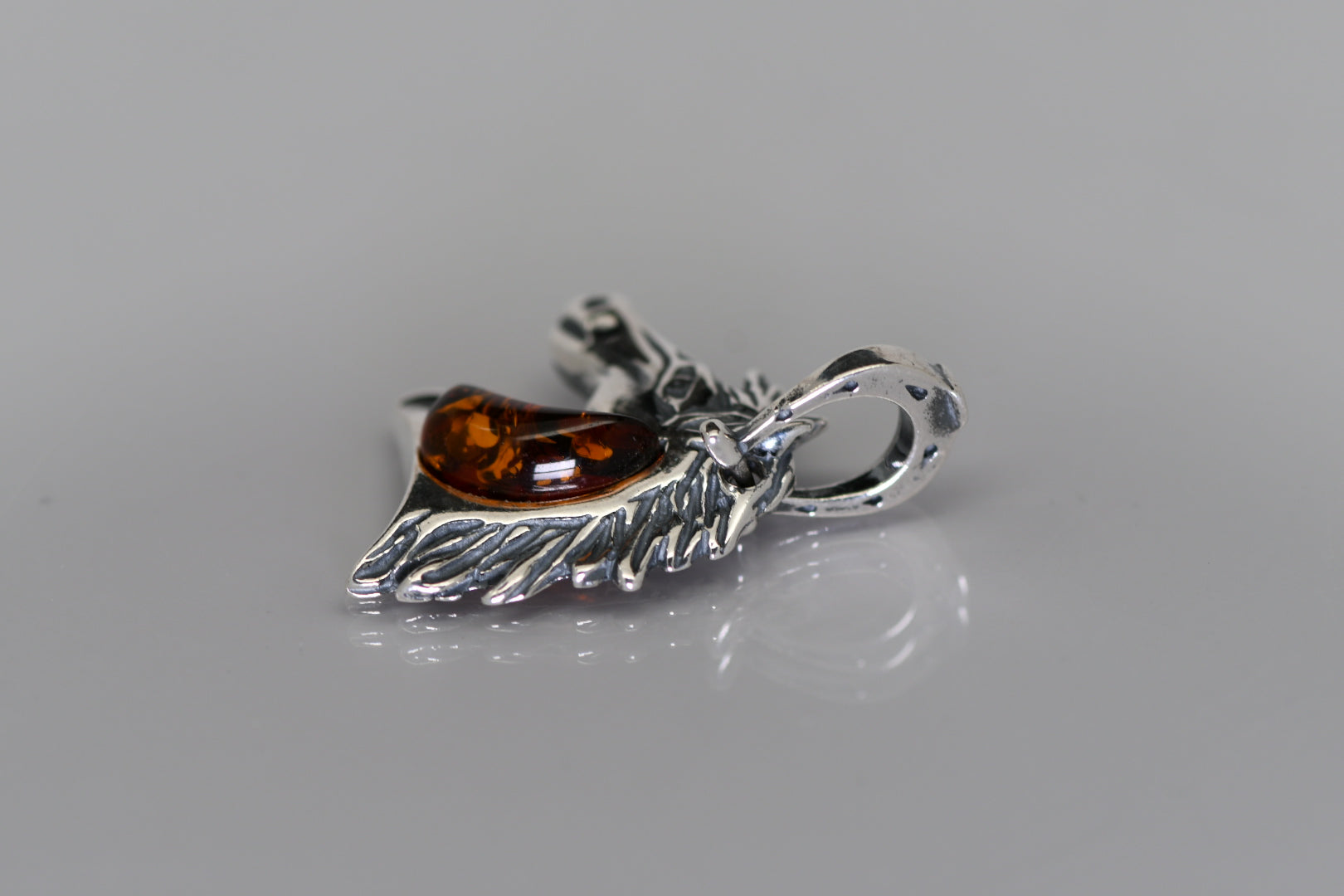 Baltic Amber large horse pendant