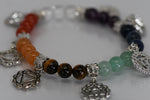 Chakra bracelet with charms - tiger eye, Amethyst, Aventurine, Carnelian, Sodalite, Citrine