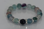 Fluorite crystal bracelet with rhinestone spacers