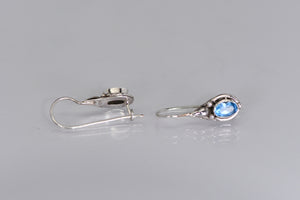 Blue Topaz Earrings - Sterling Silver