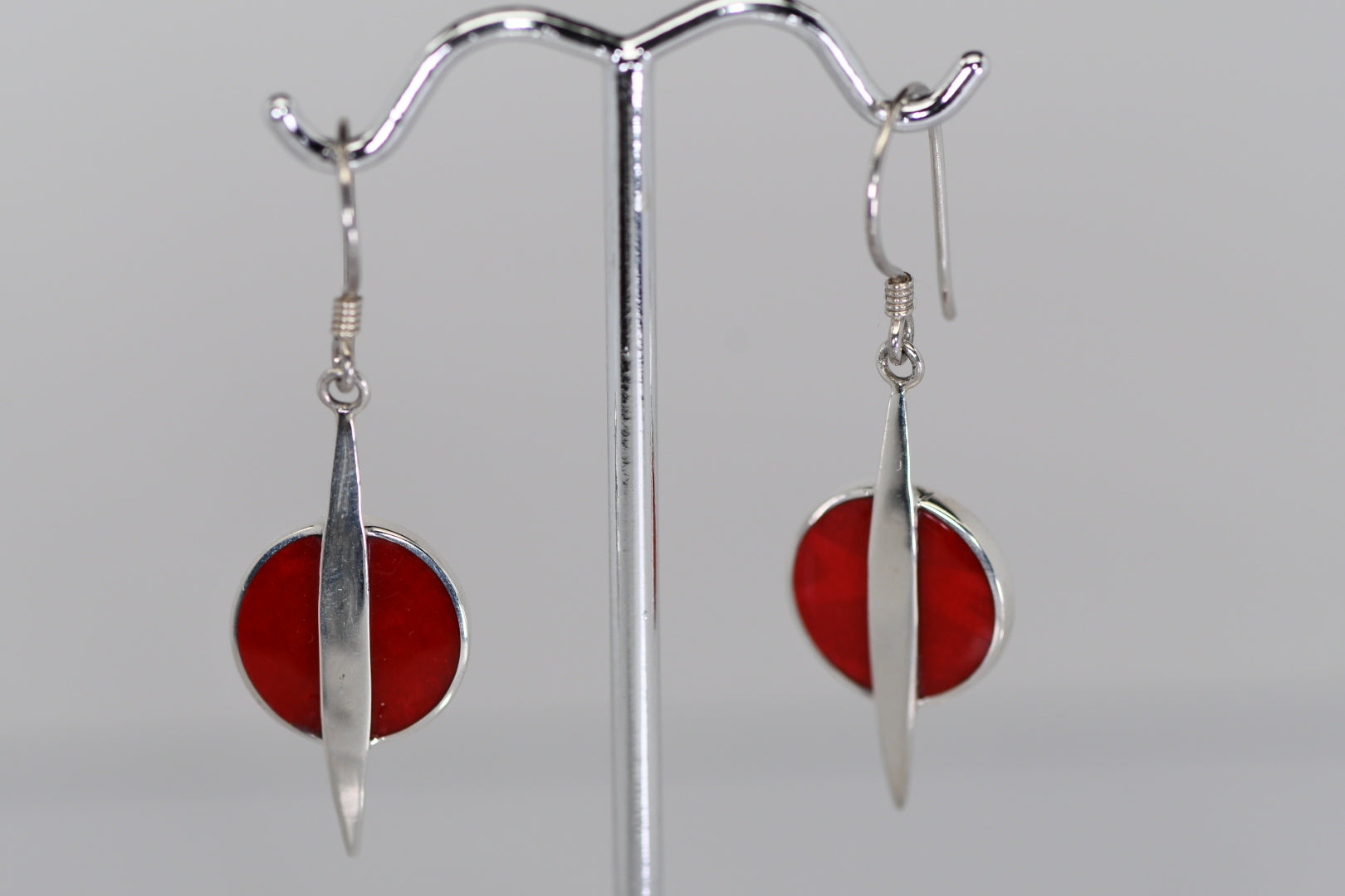 Sterling Silver earrings with Coral or Mother of pearl