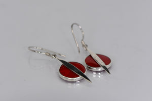 Sterling Silver earrings with Coral or Mother of pearl