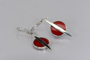 Sterling Silver earrings with Coral or Mother of pearl