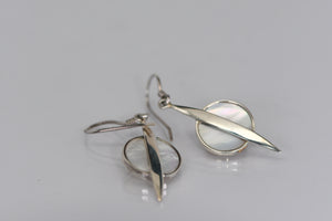 Sterling Silver earrings with Coral or Mother of pearl