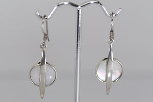 Sterling Silver earrings with Coral or Mother of pearl