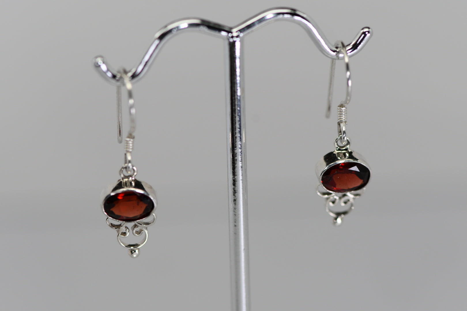 Sterling Silver drop earrings with stones (Labradorite,Lapis, Blue Quartz or Garnet)