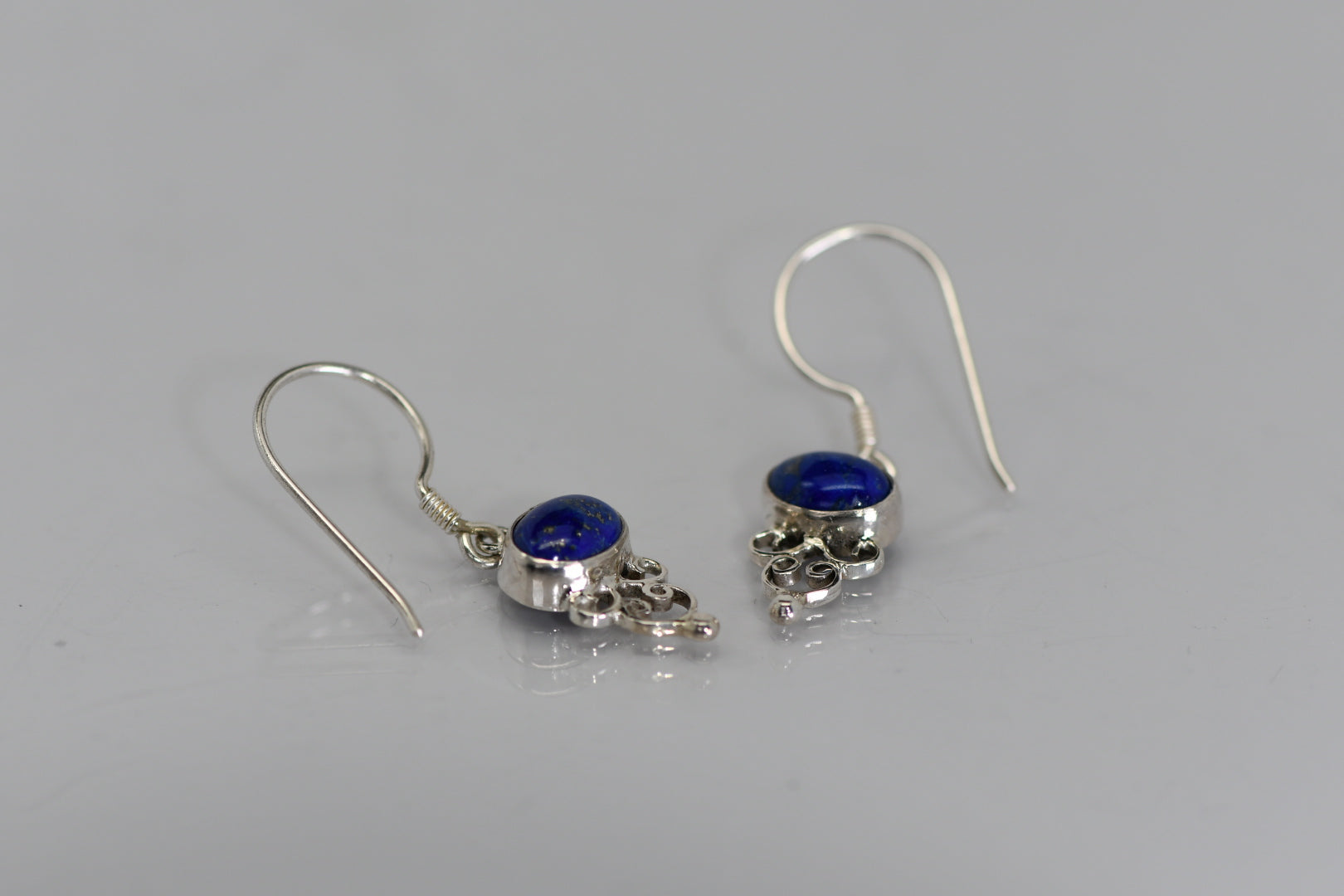 Sterling Silver drop earrings with stones (Labradorite,Lapis, Blue Quartz or Garnet)