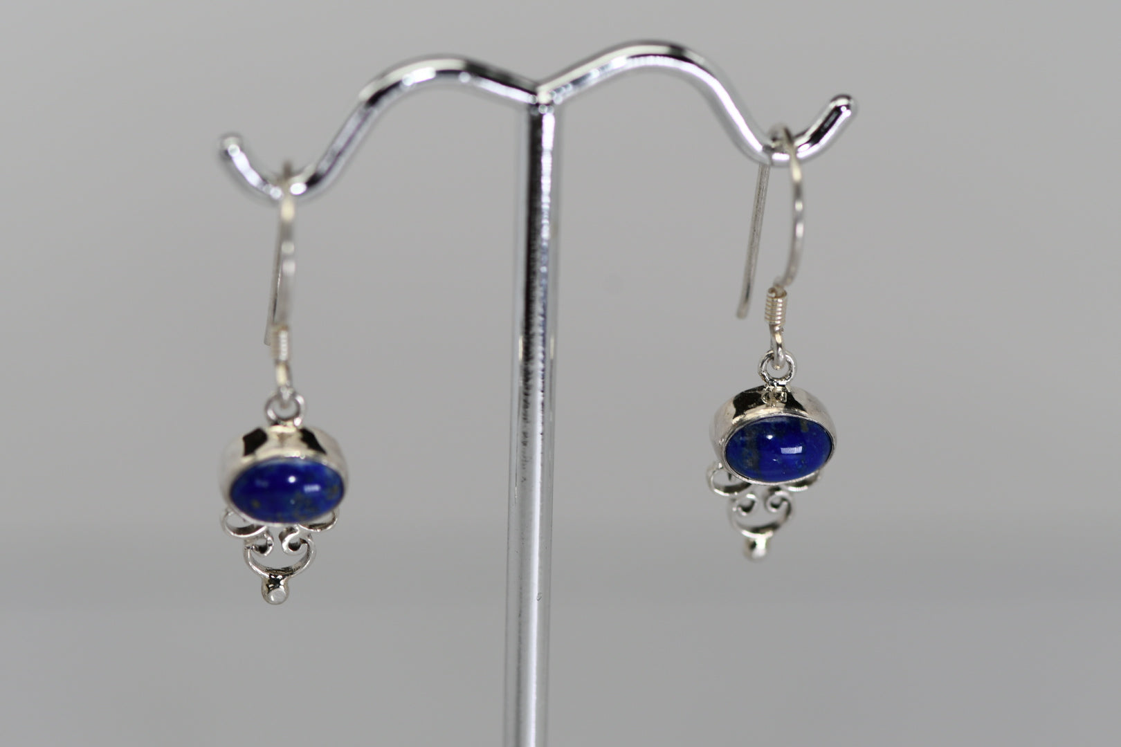 Sterling Silver drop earrings with stones (Labradorite,Lapis, Blue Quartz or Garnet)