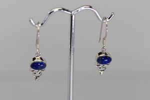 Sterling Silver drop earrings with stones (Labradorite,Lapis, Blue Quartz or Garnet)