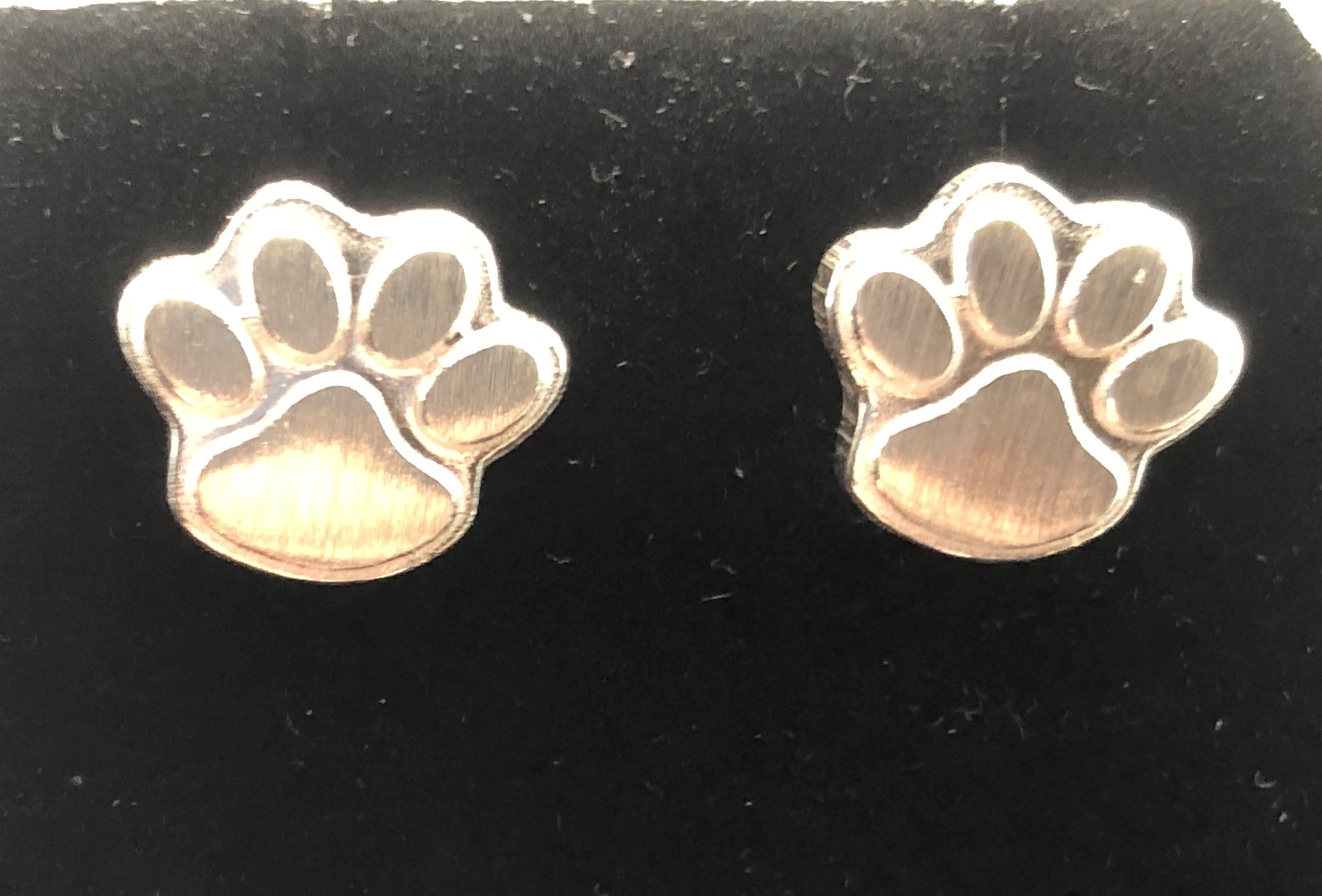 Dog Paw stud Earrings sterling silver