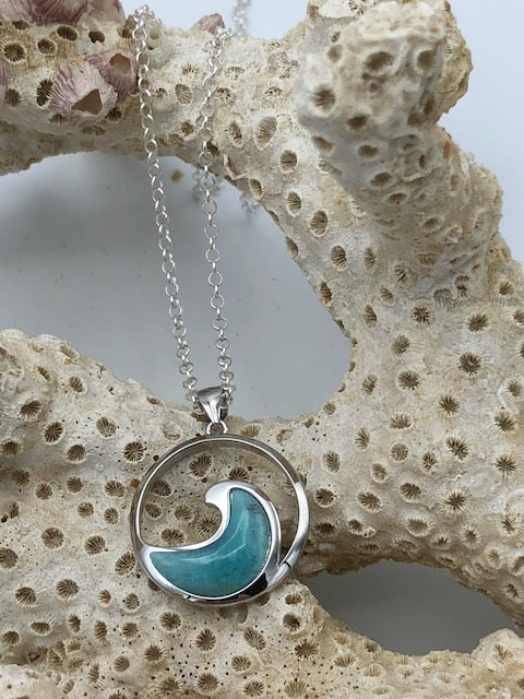 Amazonite Wave Pendant