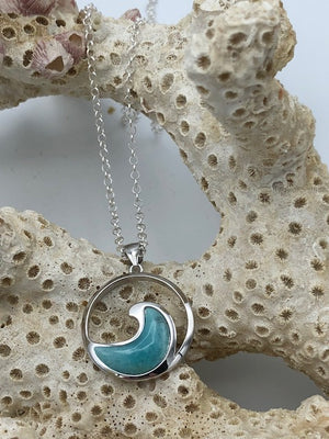 Amazonite Wave Pendant