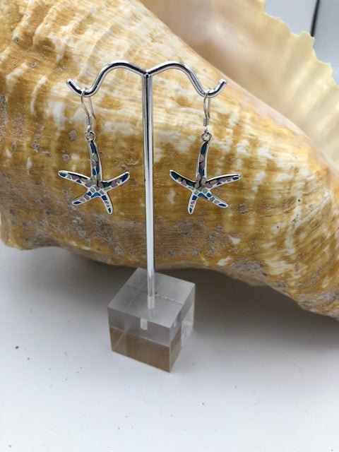 Starfish -  Opal Earrings with pink