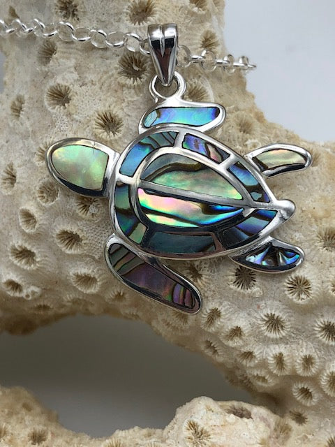 Sea Turtle - Abalone - Pendant
