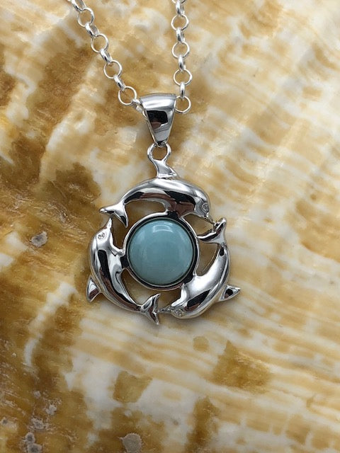 Larimar Dolphin pendant