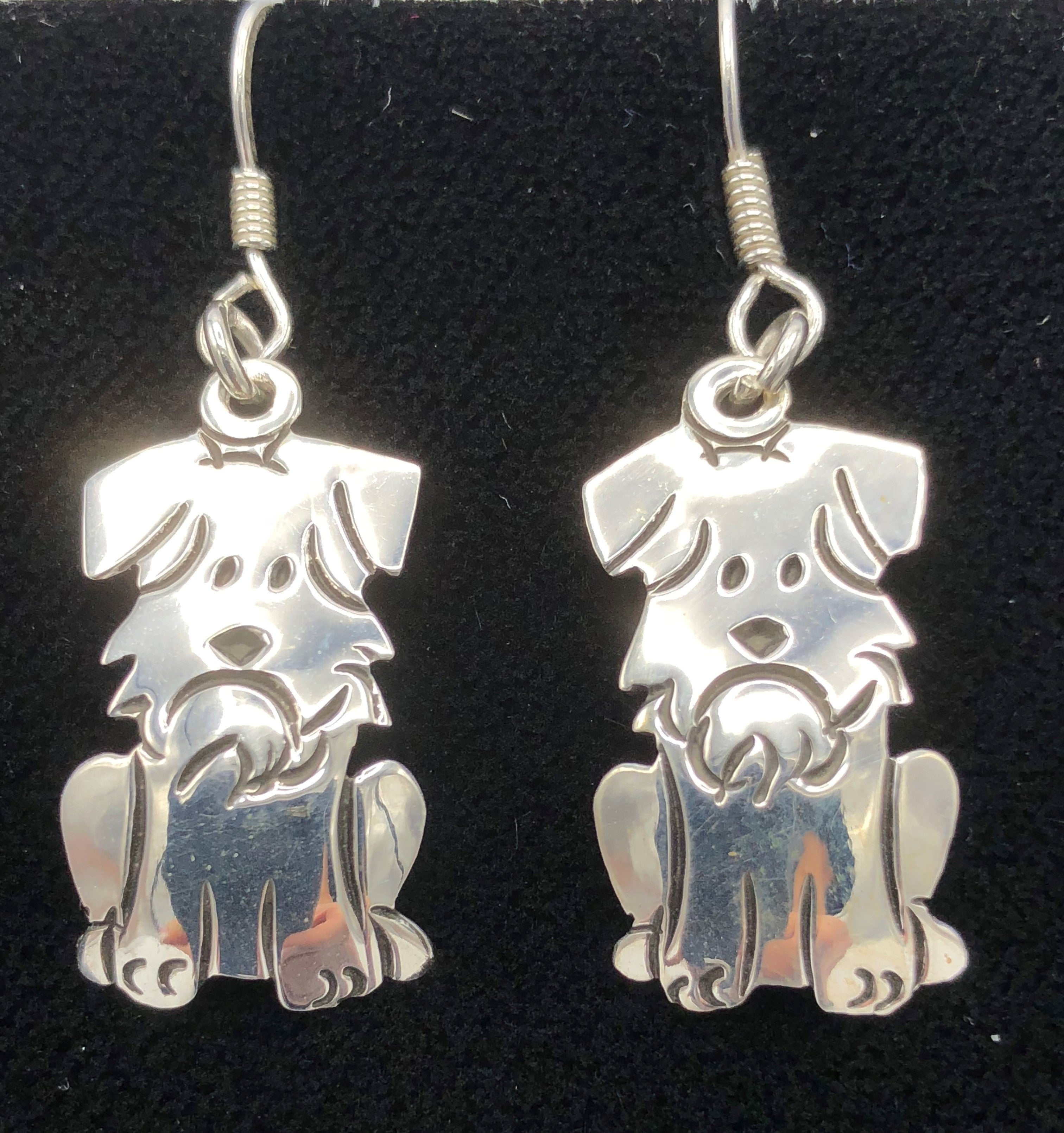 Dog sterling silver earrings