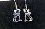 Cat earrings in Sterling Silver