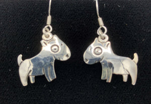 Bull Nose Terrier Earrings sterling silver