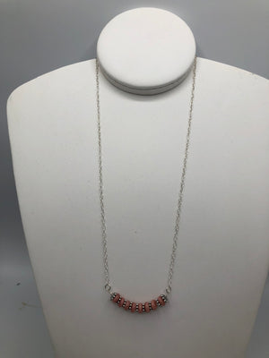 Beautiful Rhodochrosite Necklace with Sterling silver chain