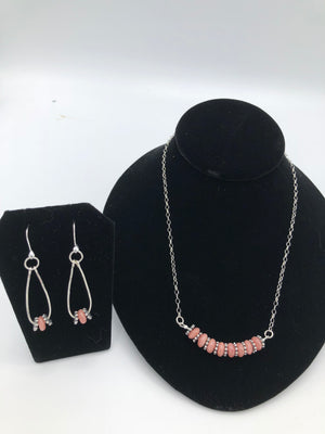 Beautiful Rhodochrosite Necklace with Sterling silver chain