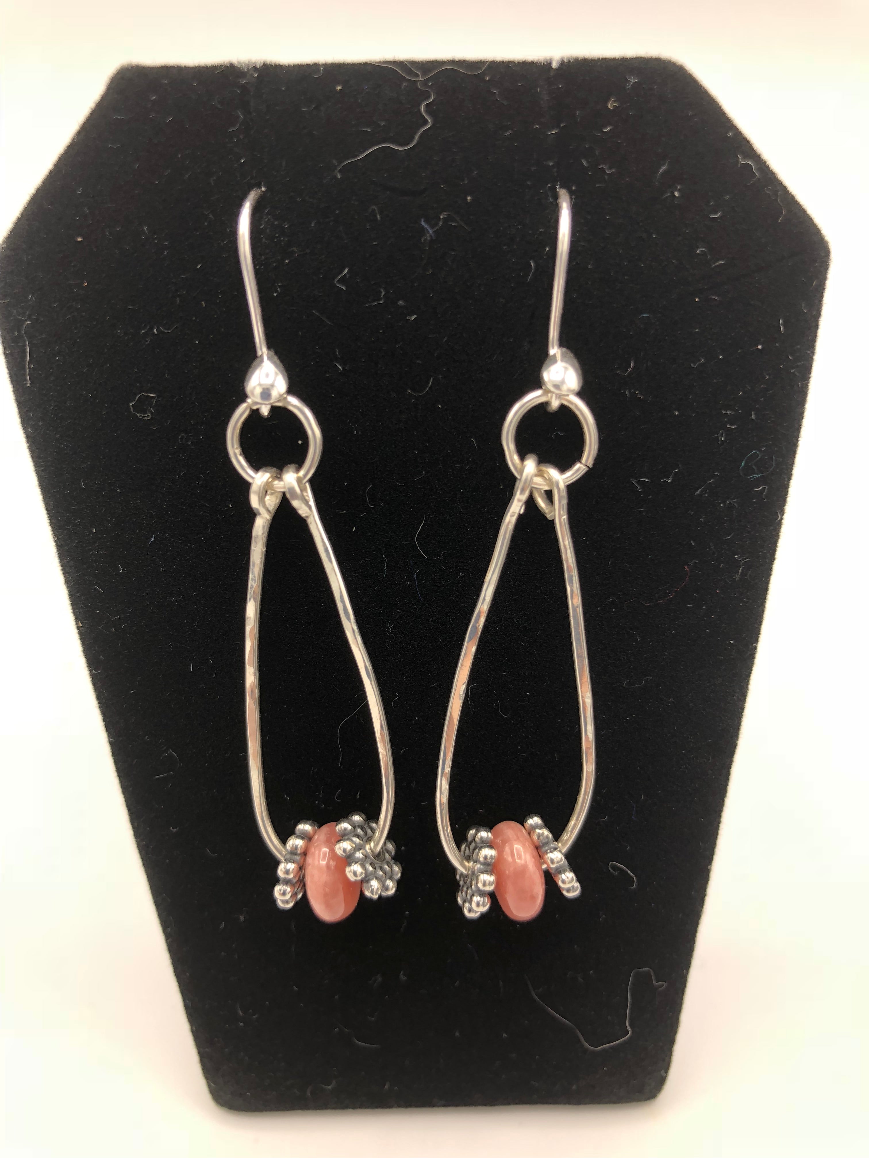 Rhodochrosite Earrings and Sterling silver