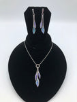Beautiful Abalone and Charoite pendant and earrings set