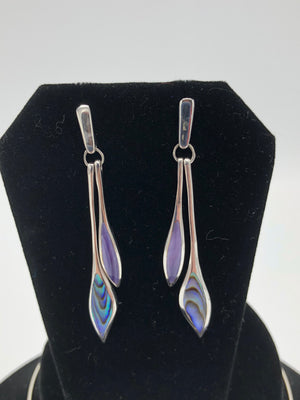 Beautiful Abalone and Charoite pendant and earrings set