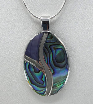 Beautiful Abalone and Charoite Pendant