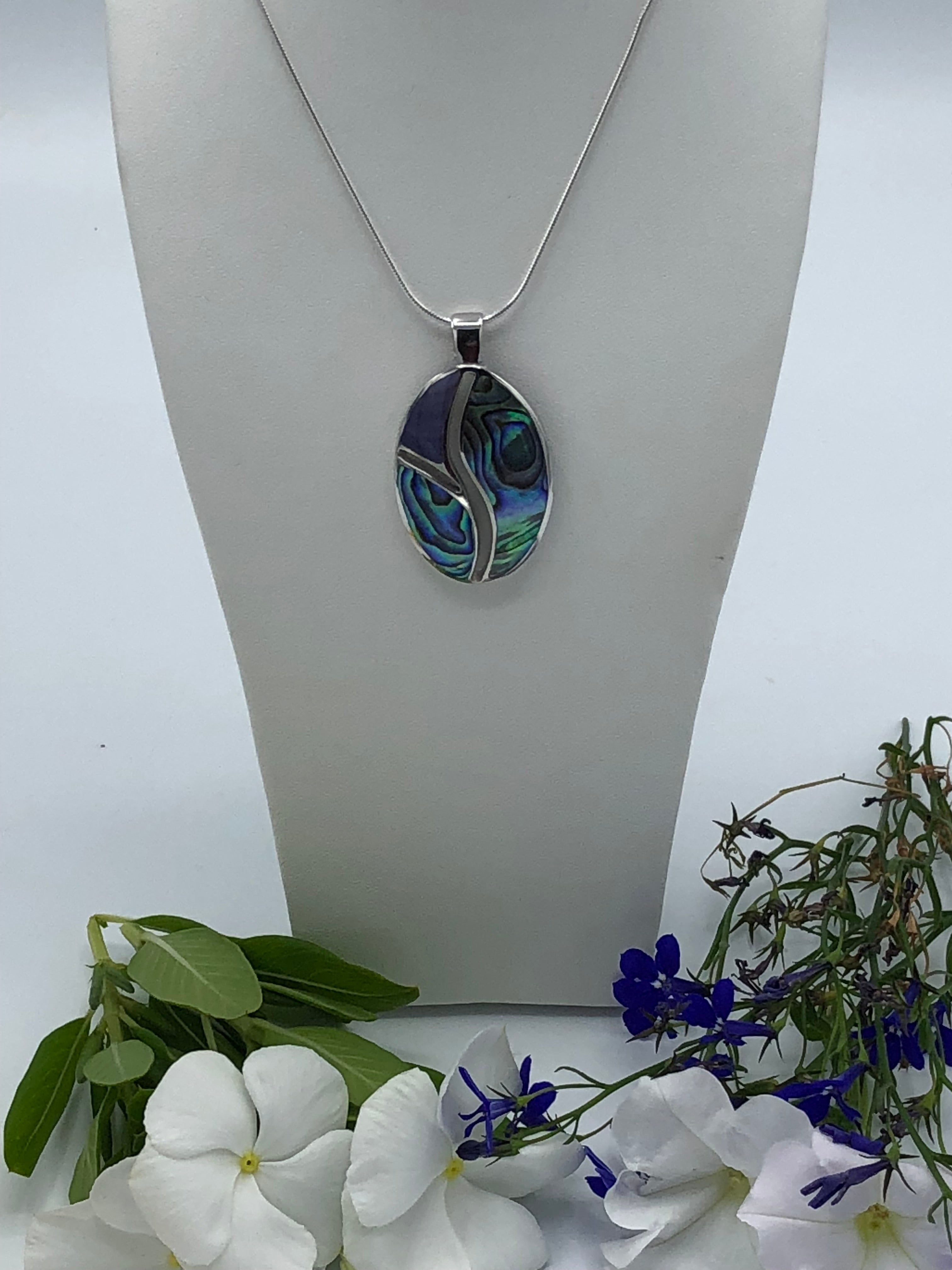 Beautiful Abalone and Charoite Pendant