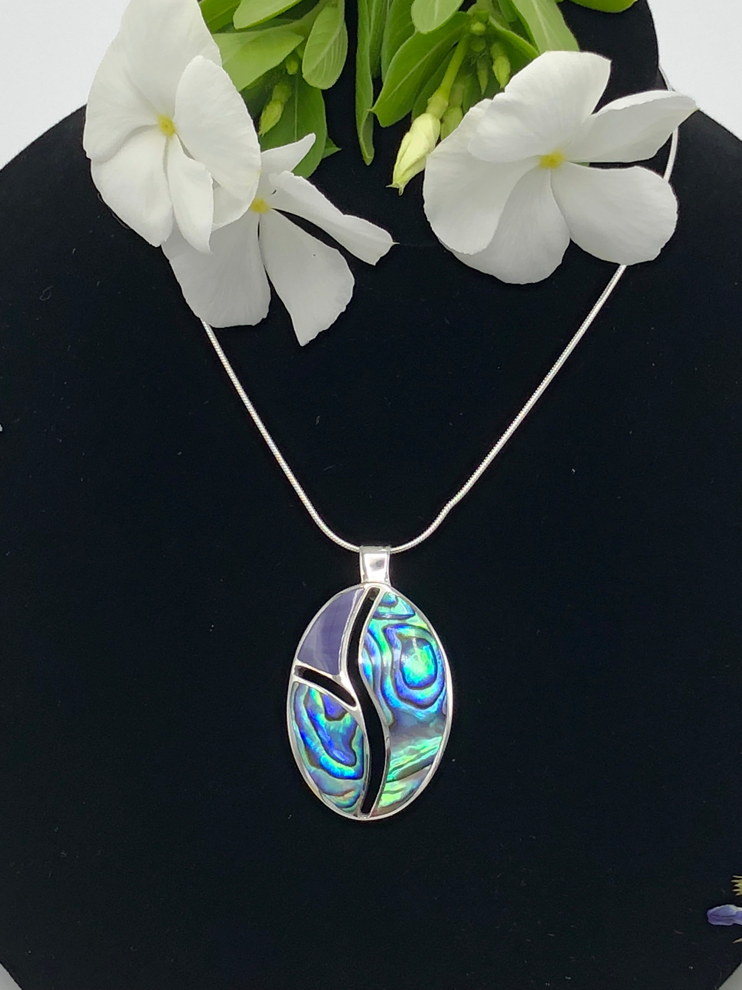 Beautiful Abalone and Charoite Pendant