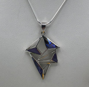 Beautiful Abalone and Charoite abstract Pendant