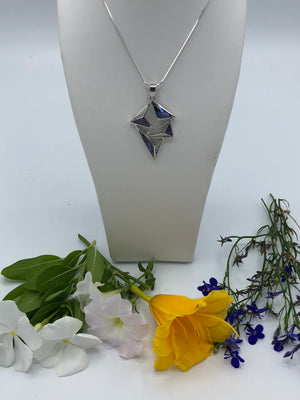 Beautiful Abalone and Charoite abstract Pendant