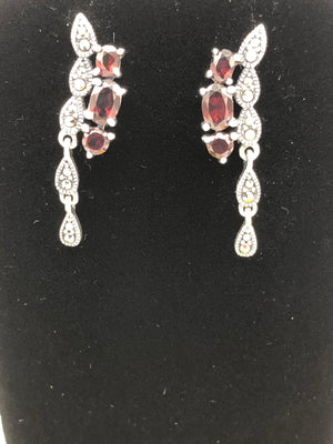 Earrings with stones - Amethyst, Garnet or Topaz