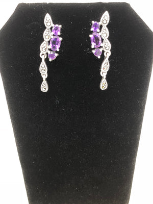 Earrings with stones - Amethyst, Garnet or Topaz