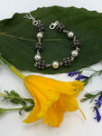 Sterling Silver bracelet - Silver beads and antiqued silver balls