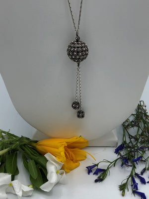 Long Sterling Ball necklace