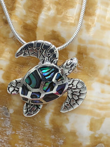 Abalone Sea Turtle in sterling silver