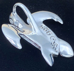 Large Sterling Silver Sea Turtle - Abalone Pendant