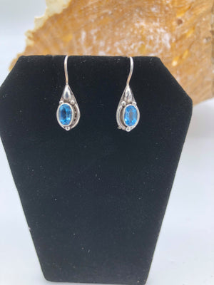 Blue Topaz Earrings - Sterling Silver