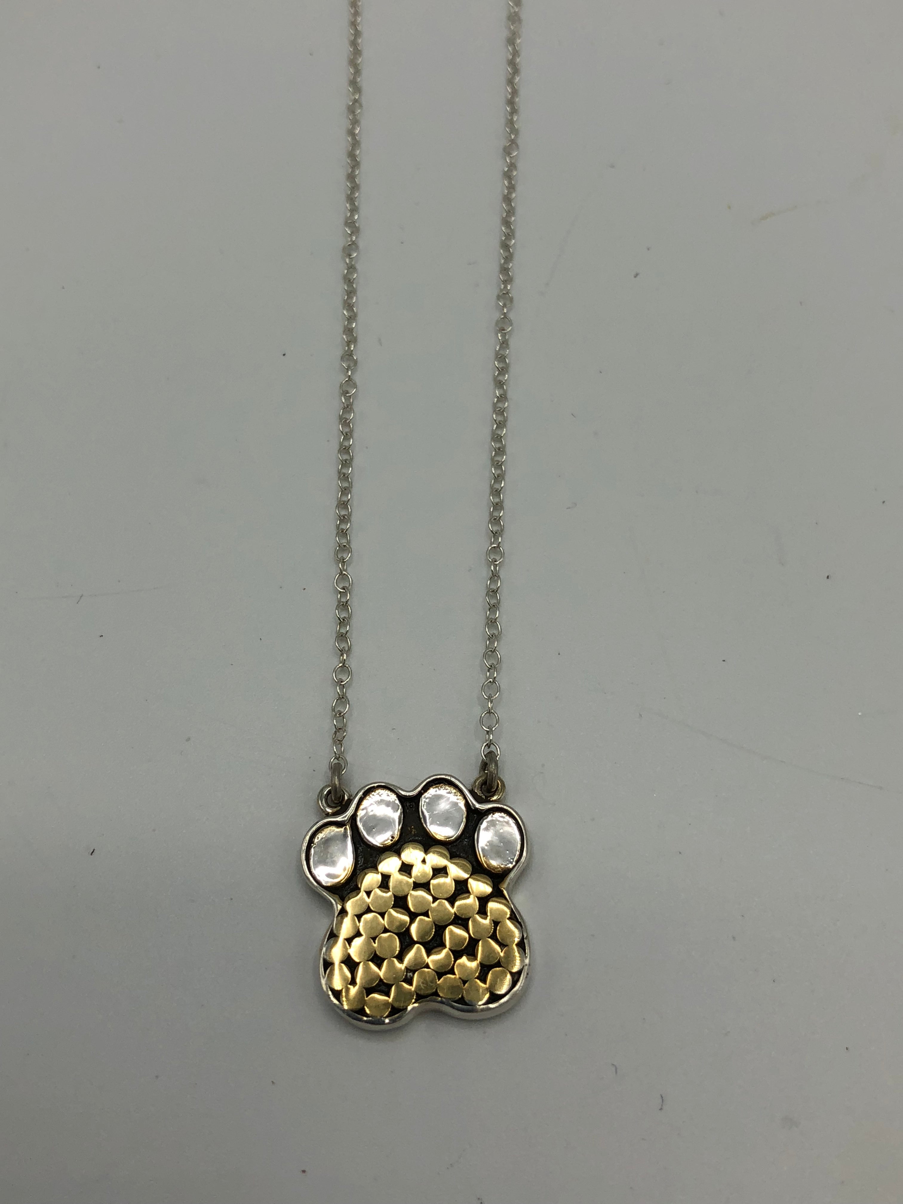 Reversible two tone "Hope For Paws Necklace"