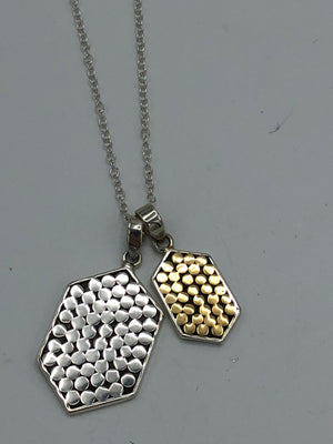 Dog tags necklace - two tone reversible