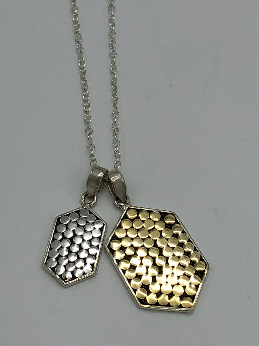 Dog tags necklace - two tone reversible